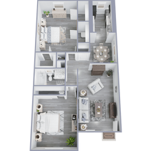 2 Bed 1 Bath 2083 floor plan